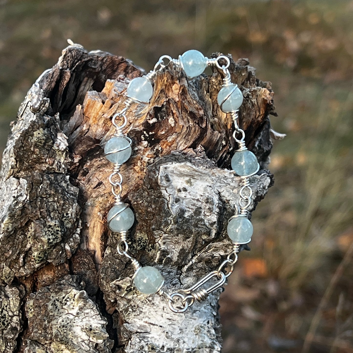 Handgjort Akvamarin Armband