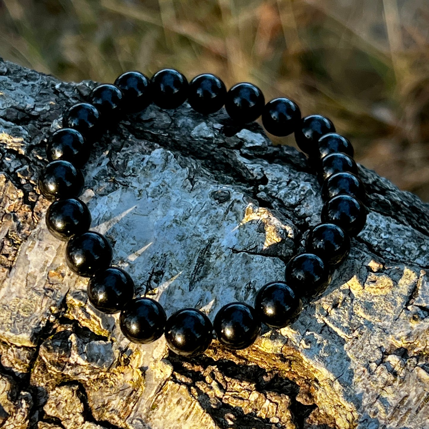 Black obsidian, bracelet, 8mm