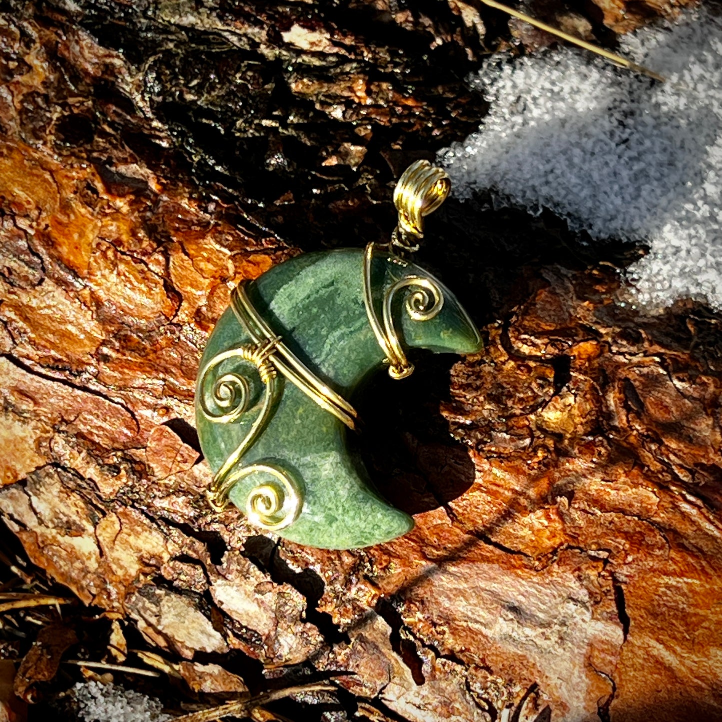 Mossagat Handgjort Hänge - Halsband av Läder eller Bomull