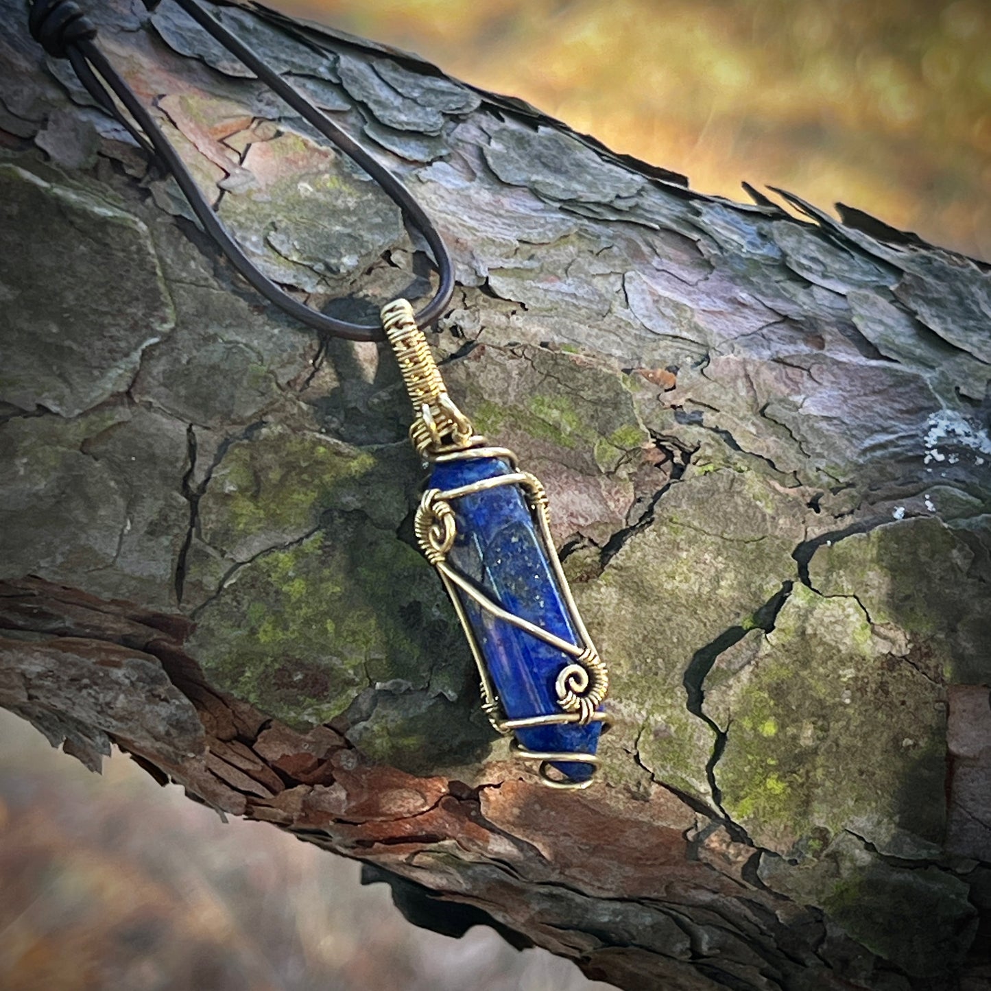 Lapis lazuli, Handmade pendant, double point