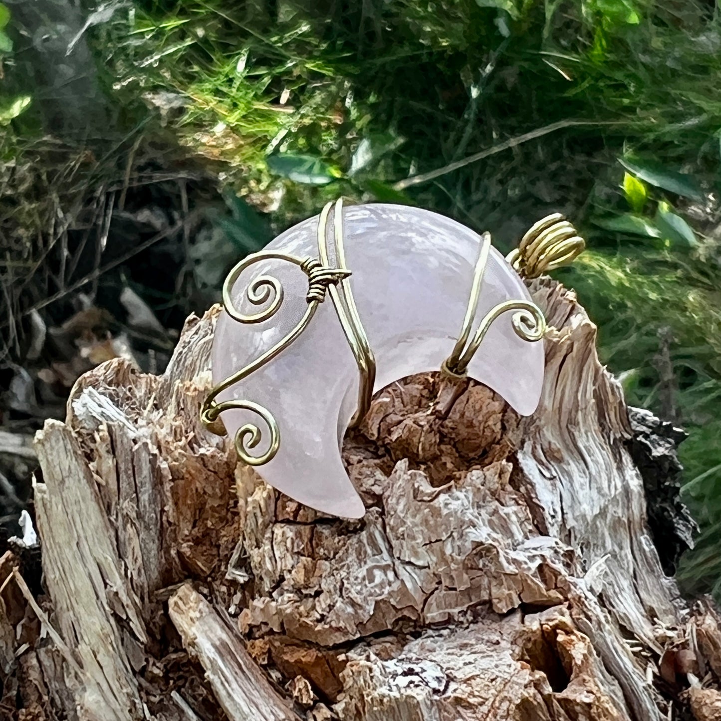 Rose Quartz Handmade Pendant - Leather or Cotton Necklace