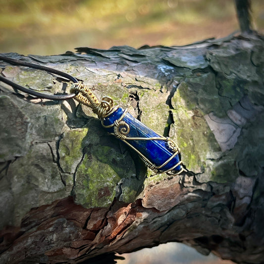 Lapis lazuli, Handmade pendant, double point