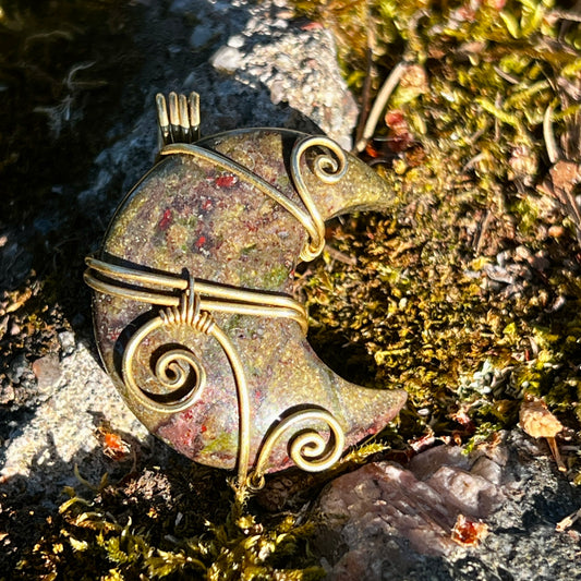 Dragon stone, handmade pendant, necklace