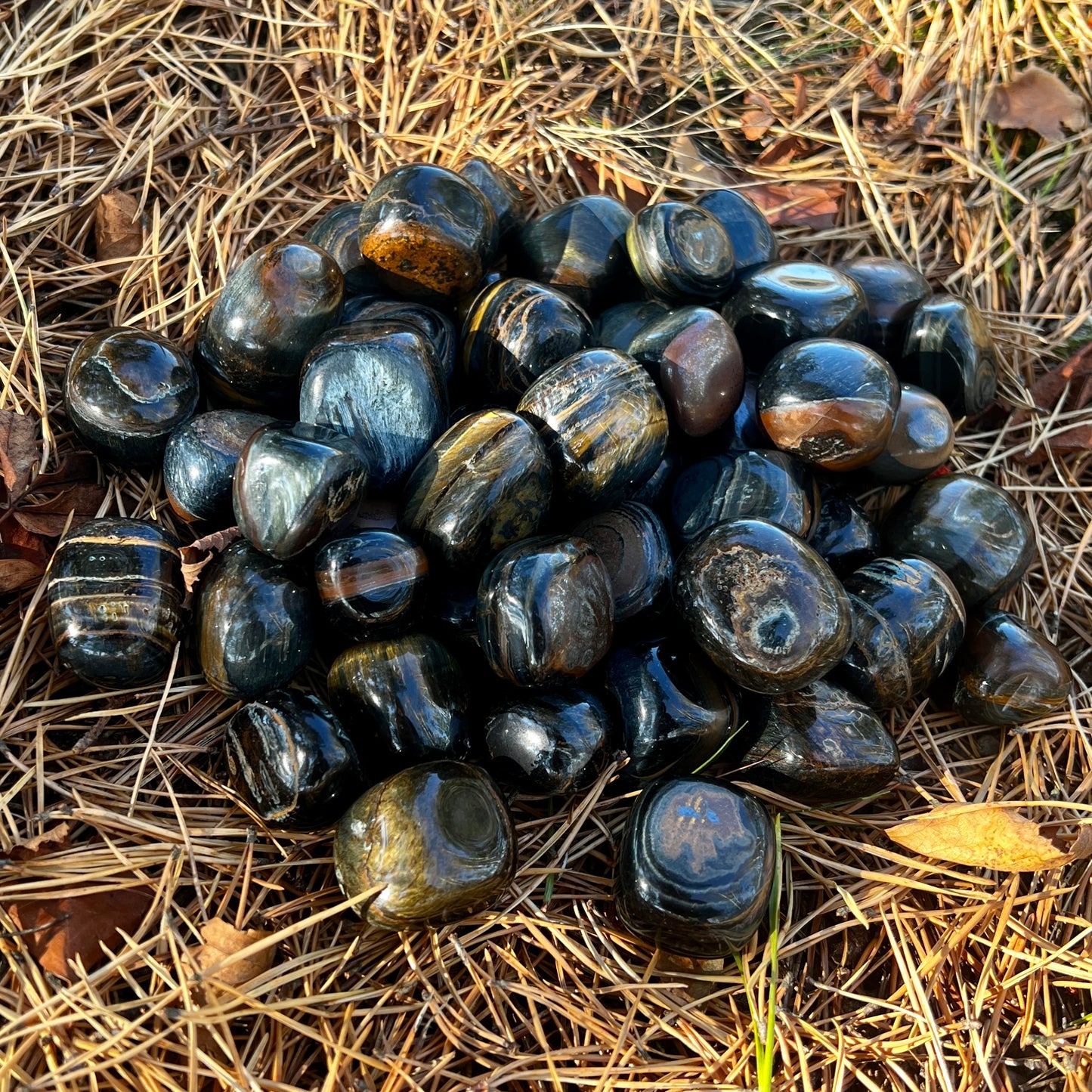 Blue tiger eye, tumbled