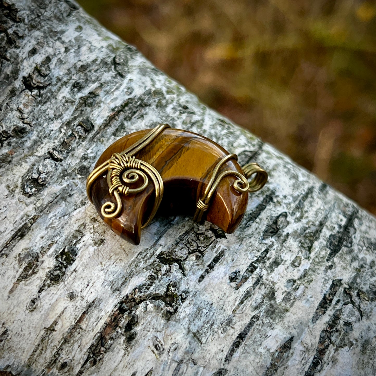 Tiger Eye Handmade Pendant - Leather or Cotton Necklace